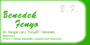 benedek fenyo business card